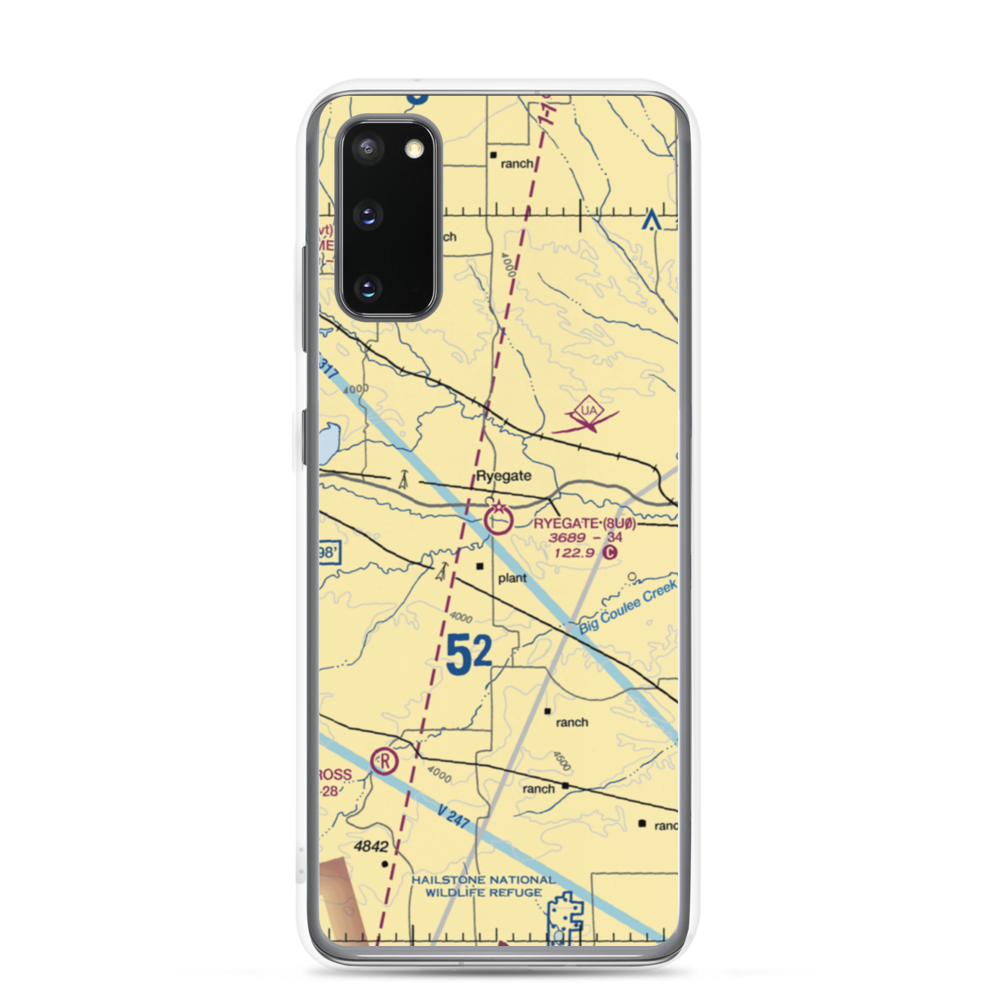 Ryegate Airport (8U0) VFR Sectional Samsung Case Samsung Galaxy S20 model shown