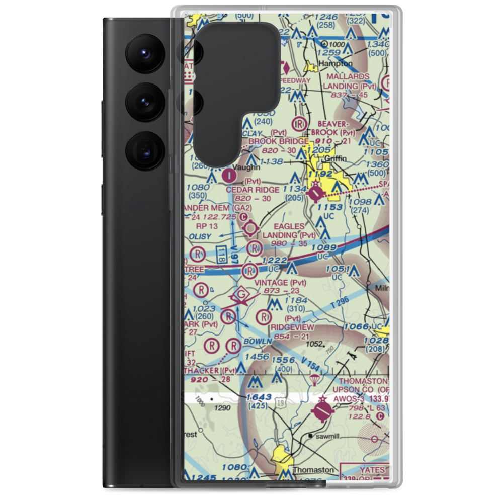 S & S Landing Strip (8GA6) VFR Sectional Samsung Case Samsung Galaxy S22 Ultra model shown