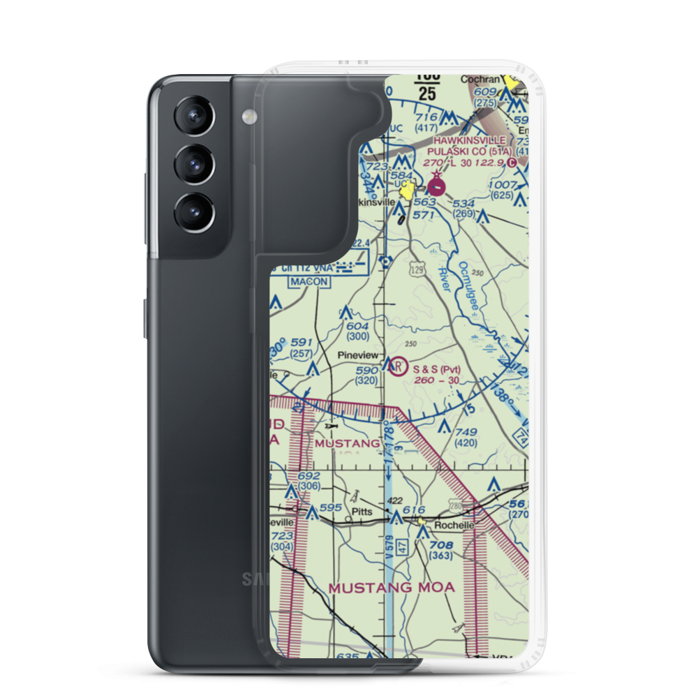 S&S Flying Service Airport (44GA) VFR Sectional Samsung Case Samsung Galaxy S21 model shown