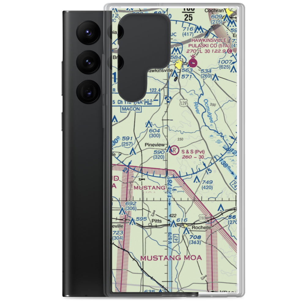 S&S Flying Service Airport (44GA) VFR Sectional Samsung Case Samsung Galaxy S22 Ultra model shown
