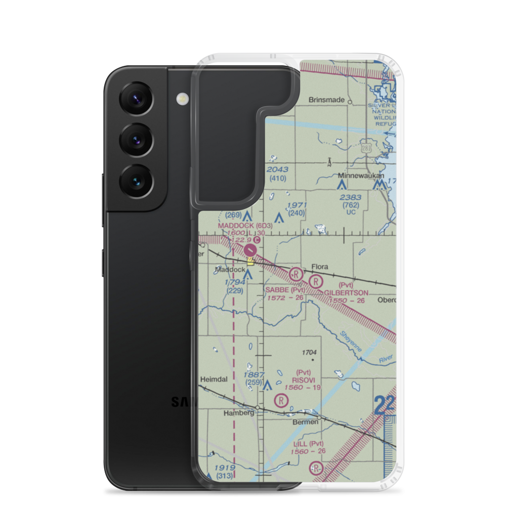 Sabbe Brothers Landing Strip (NA38) VFR Sectional Samsung Case Samsung Galaxy S22 model shown