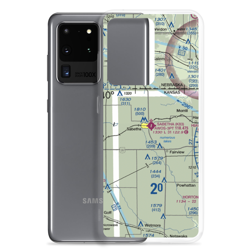 Sabetha Municipal Airport (K83) VFR Sectional Samsung Case Samsung Galaxy S20 Ultra model shown