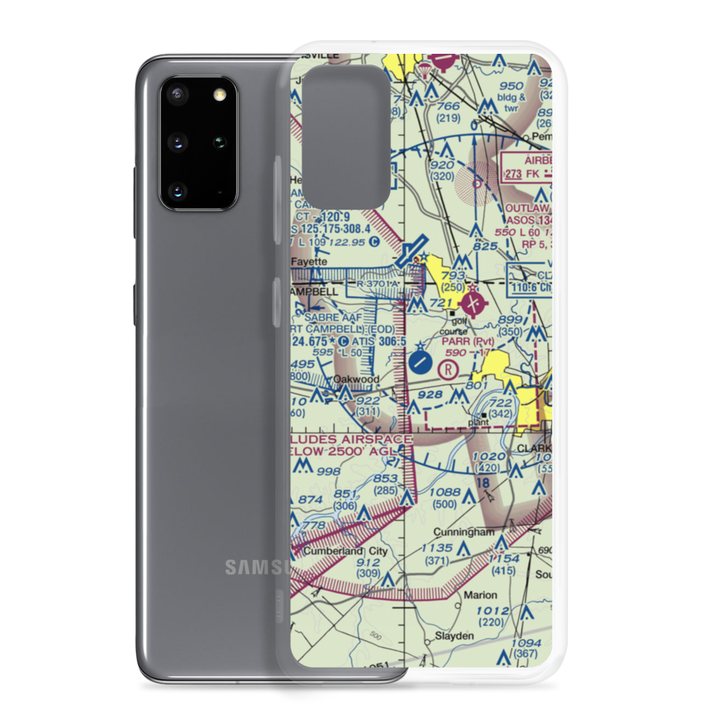 Sabre Army (Fort Campbell) Heliport (EOD) VFR Sectional Samsung Case Samsung Galaxy S20 Plus model shown