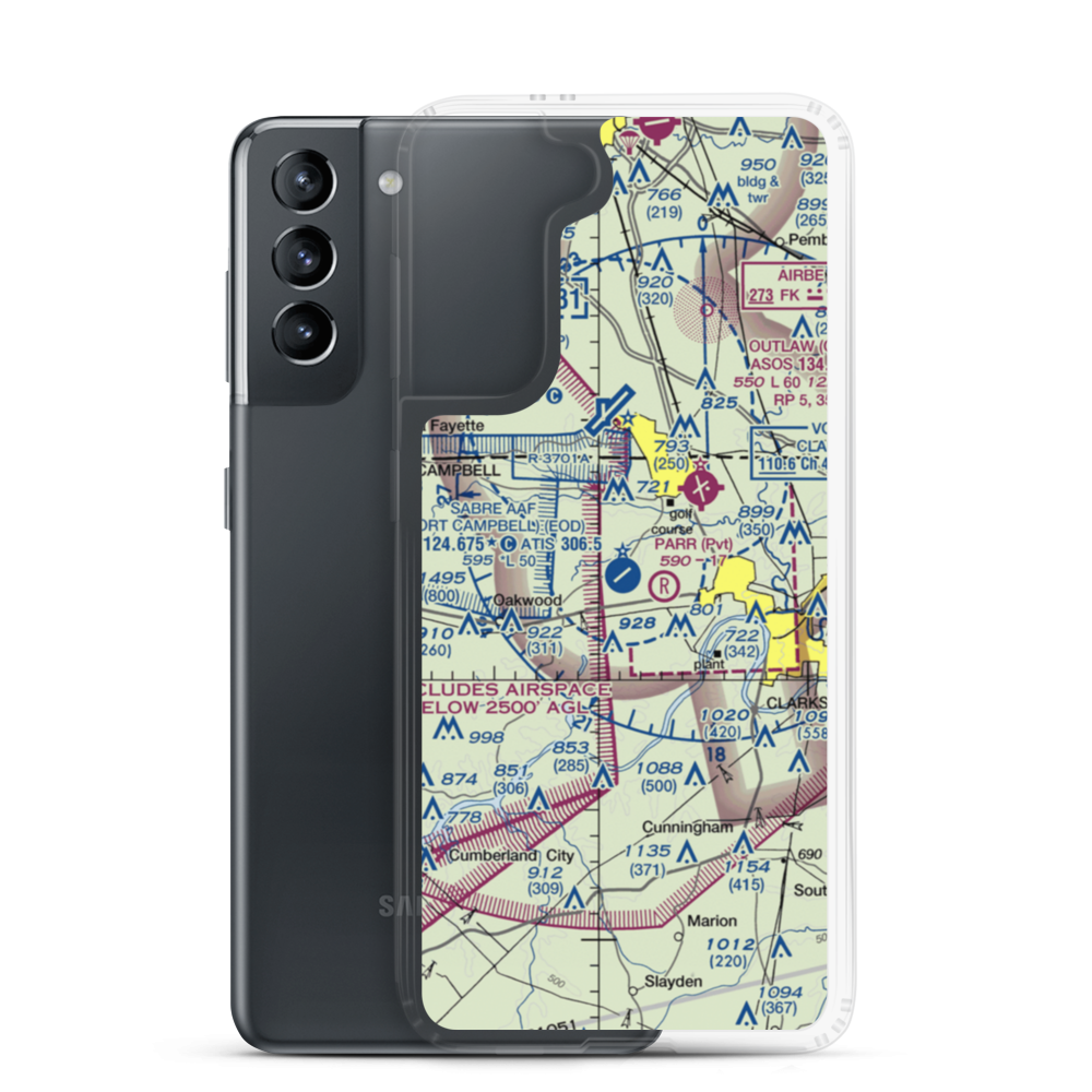 Sabre Army (Fort Campbell) Heliport (EOD) VFR Sectional Samsung Case Samsung Galaxy S21 model shown