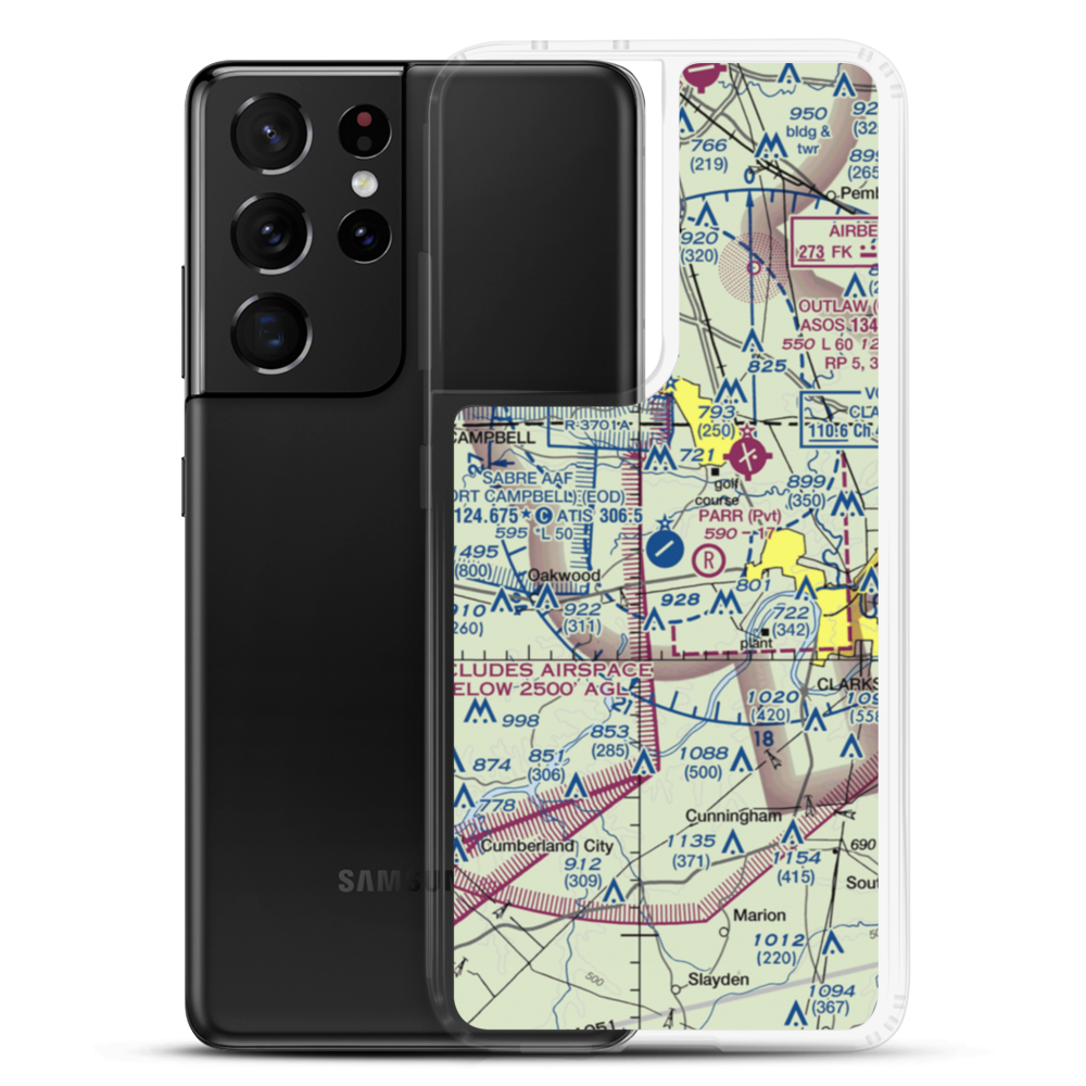 Sabre Army (Fort Campbell) Heliport (EOD) VFR Sectional Samsung Case Samsung Galaxy S21 Ultra model shown