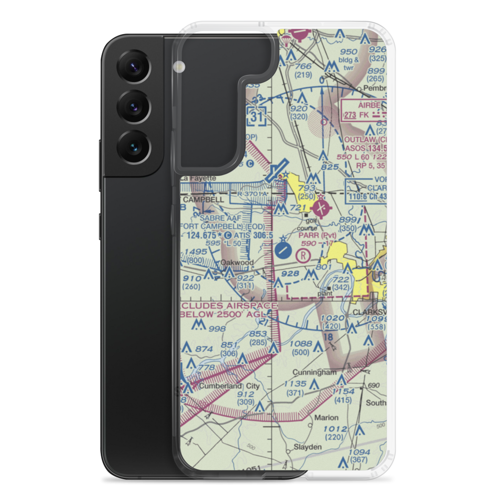 Sabre Army (Fort Campbell) Heliport (EOD) VFR Sectional Samsung Case Samsung Galaxy S22 Plus model shown