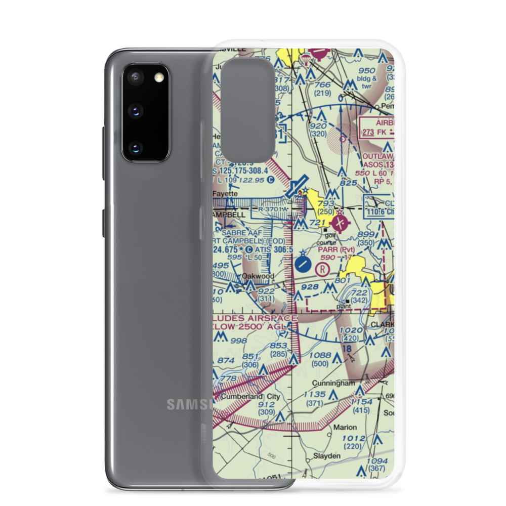 Sabre Army (Fort Campbell) Heliport (EOD) VFR Sectional Samsung Case Samsung Galaxy S20 model shown