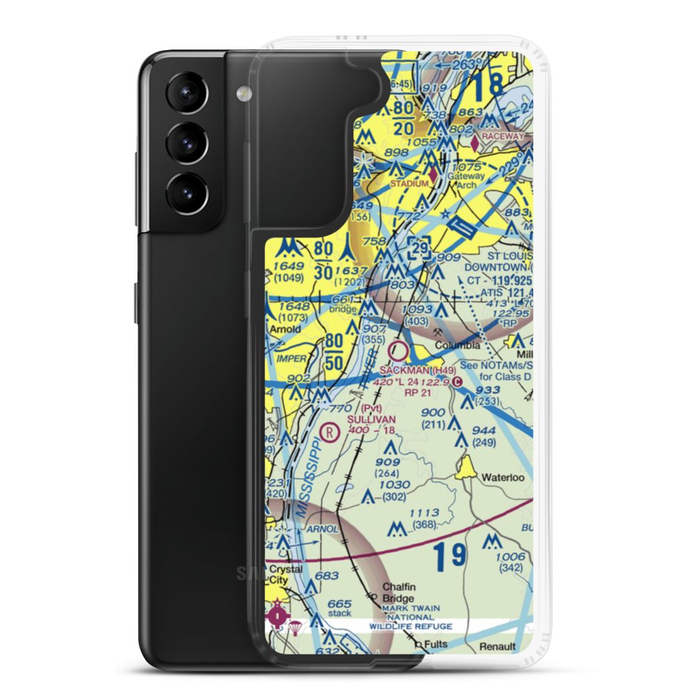 Sackman Field (H49) VFR Sectional Samsung Case Samsung Galaxy S21 Plus model shown