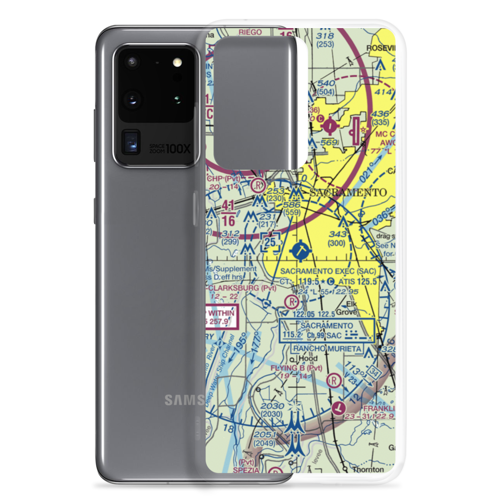 Sacramento Executive Airport (SAC) VFR Sectional Samsung Case Samsung Galaxy S20 Ultra model shown