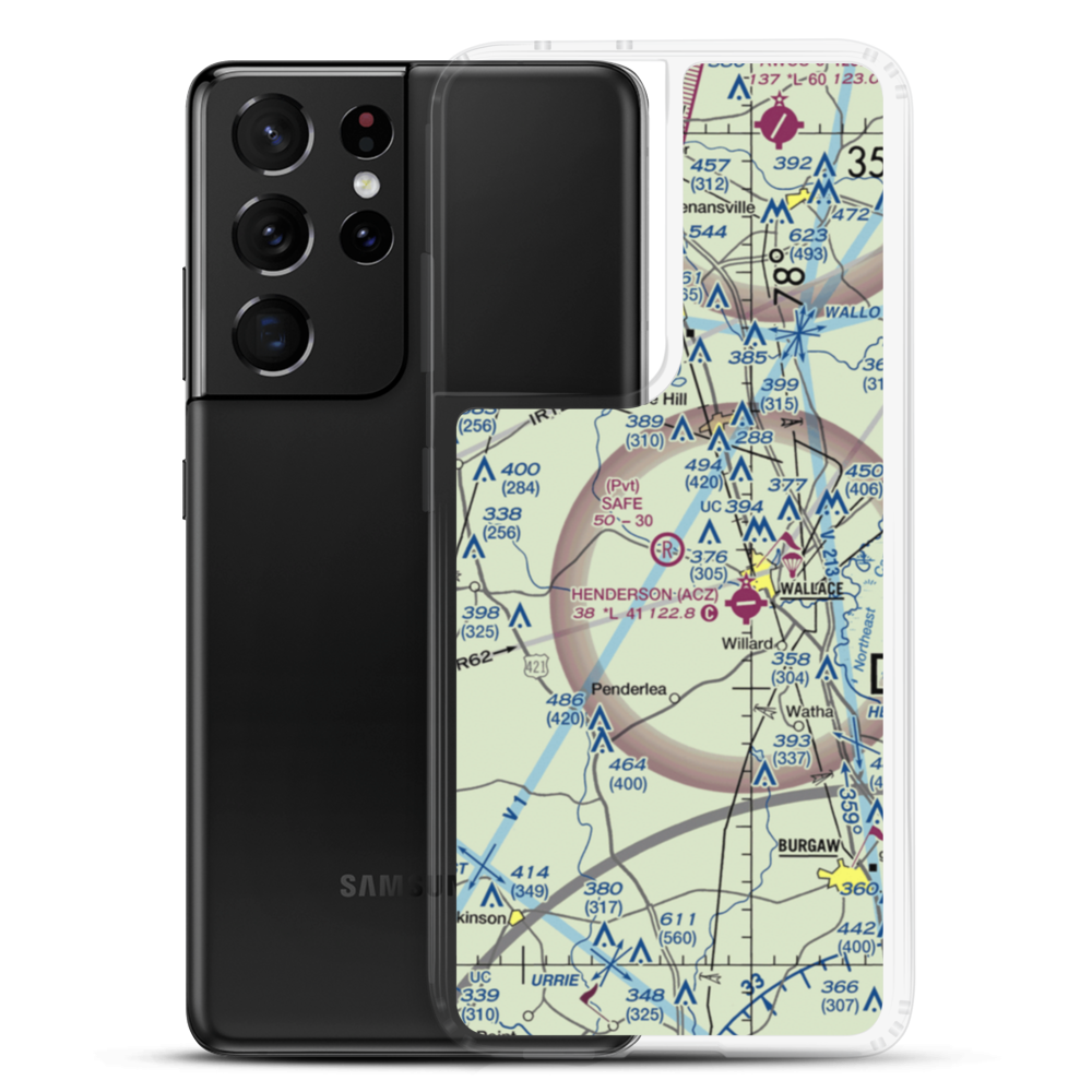 Safe Field (NC48) VFR Sectional Samsung Case Samsung Galaxy S21 Ultra model shown