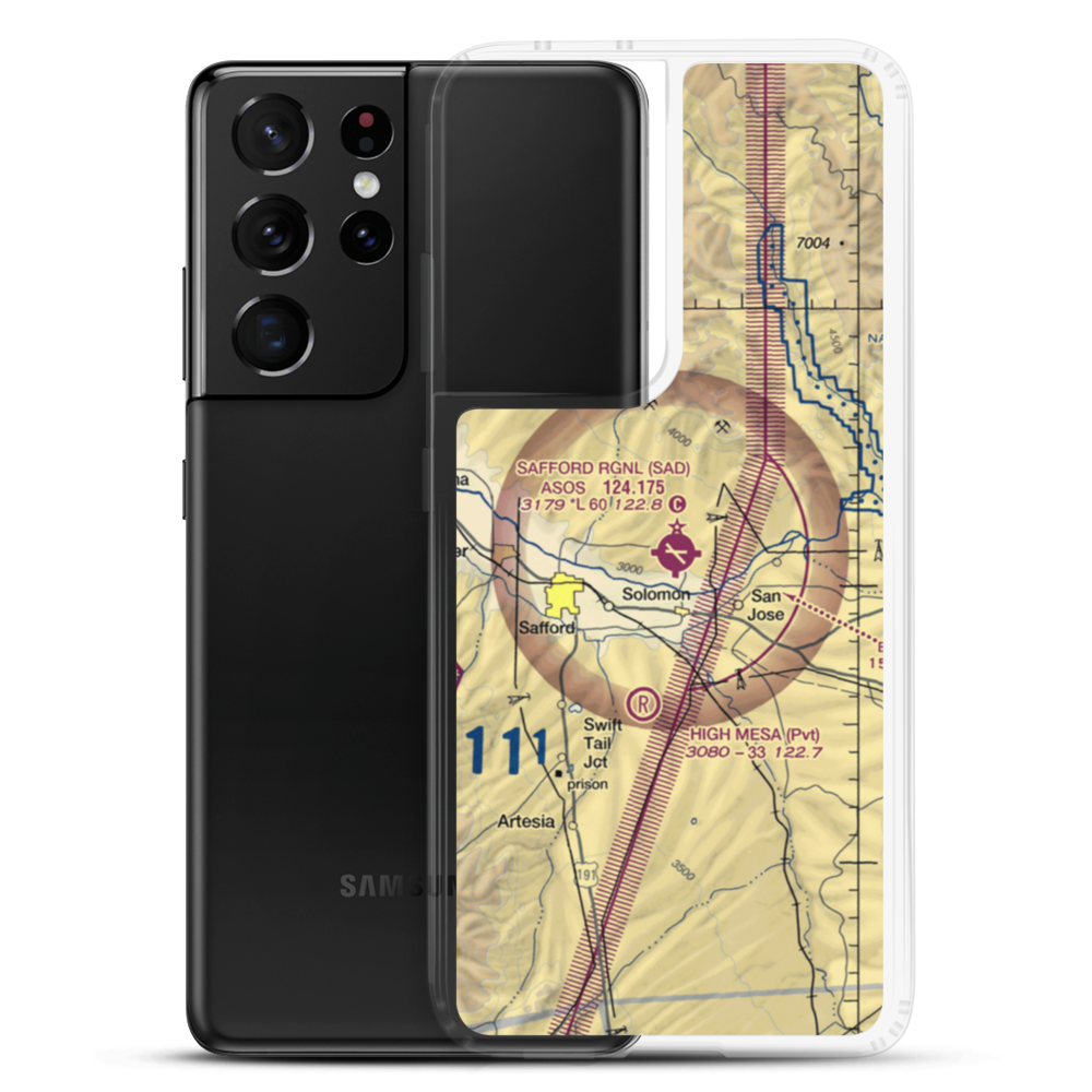 Safford Regional Airport (SAD) VFR Sectional Samsung Case Samsung Galaxy S21 Ultra model shown