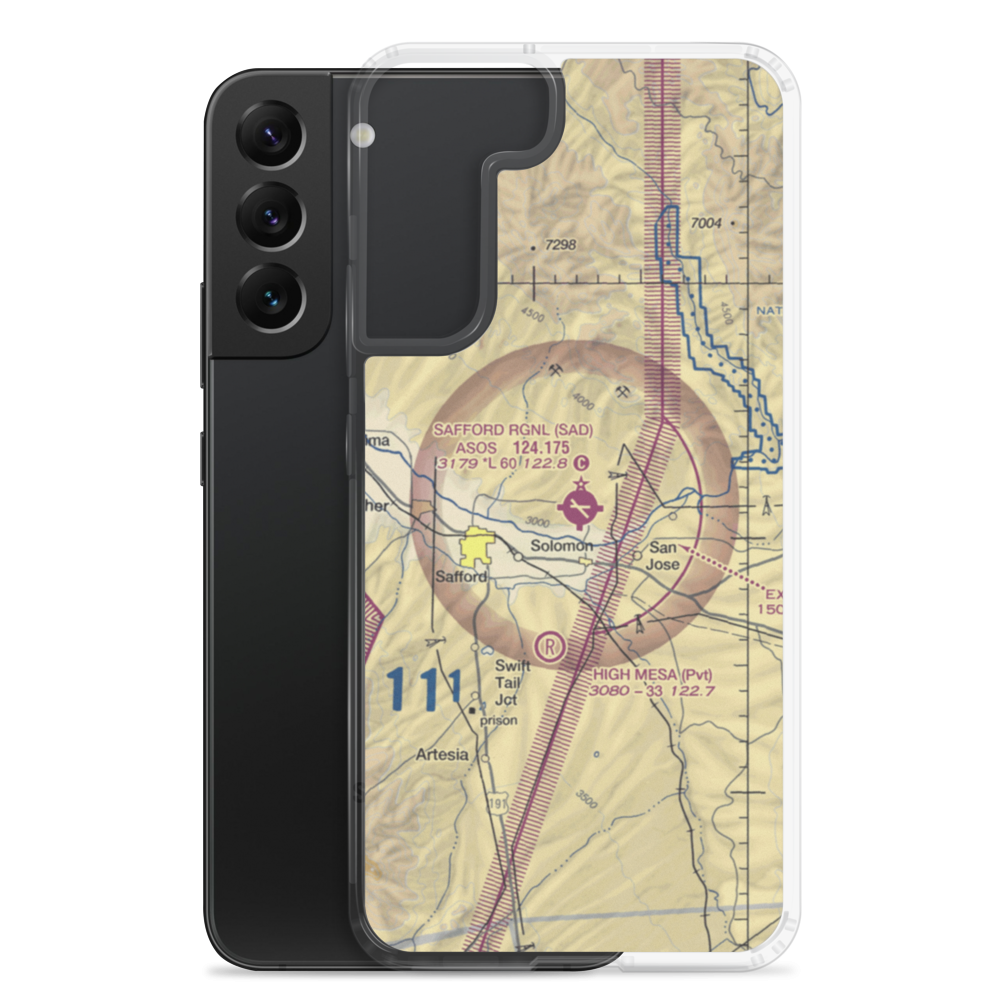 Safford Regional Airport (SAD) VFR Sectional Samsung Case Samsung Galaxy S22 Plus model shown