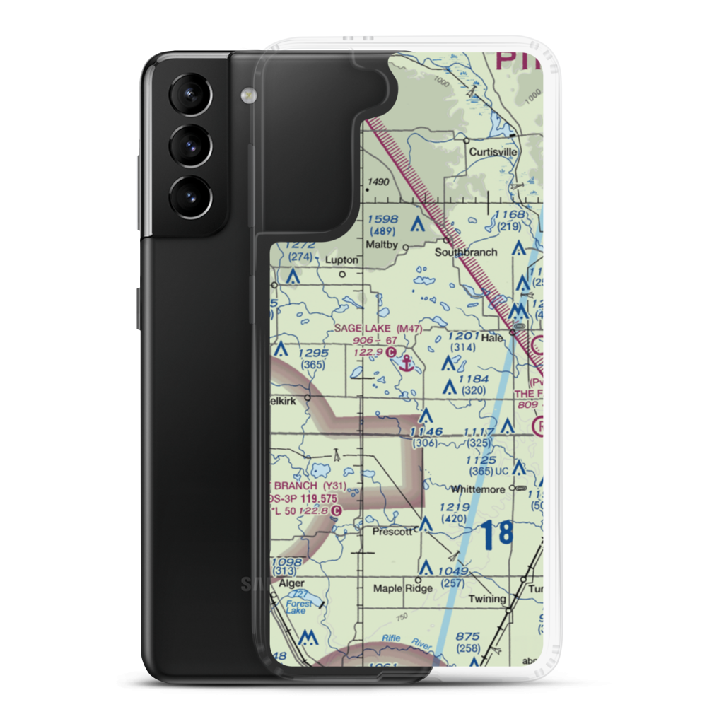 Sage Lake Seaplane Base (M47) VFR Sectional Samsung Case Samsung Galaxy S21 Plus model shown