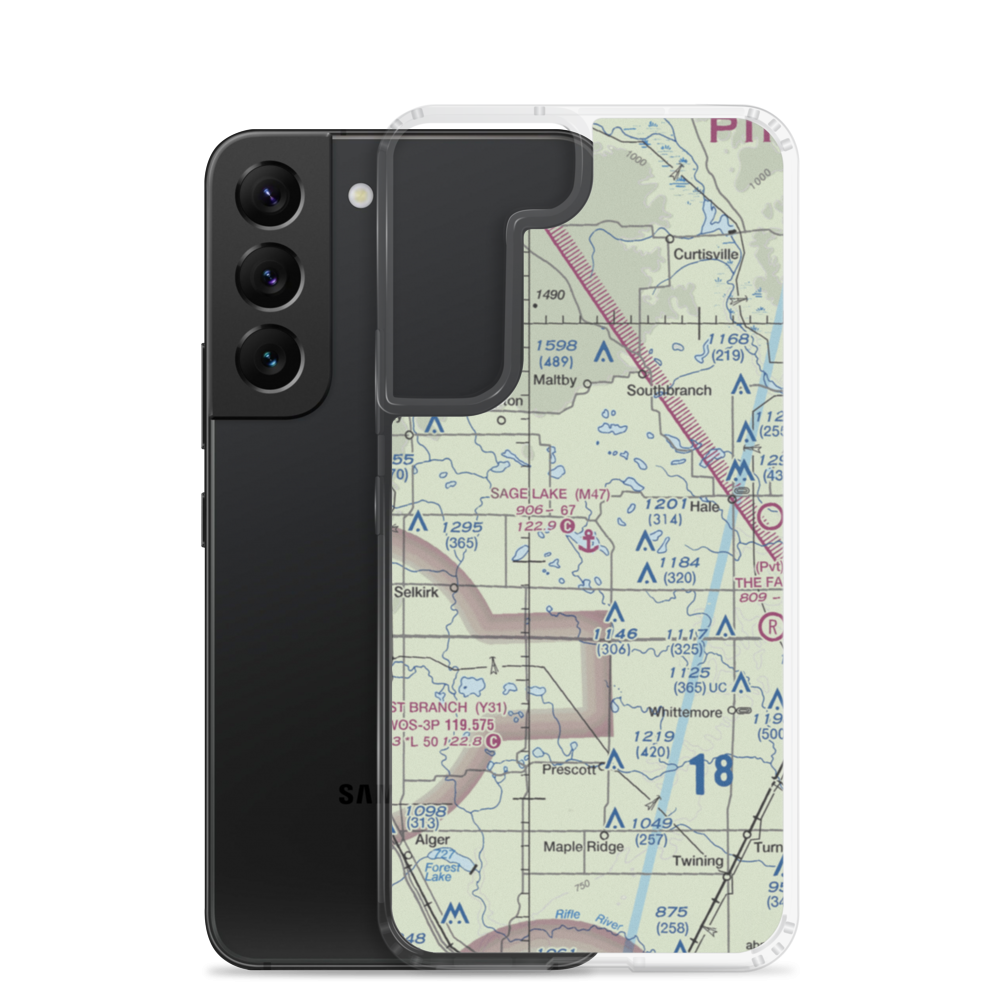 Sage Lake Seaplane Base (M47) VFR Sectional Samsung Case Samsung Galaxy S22 model shown