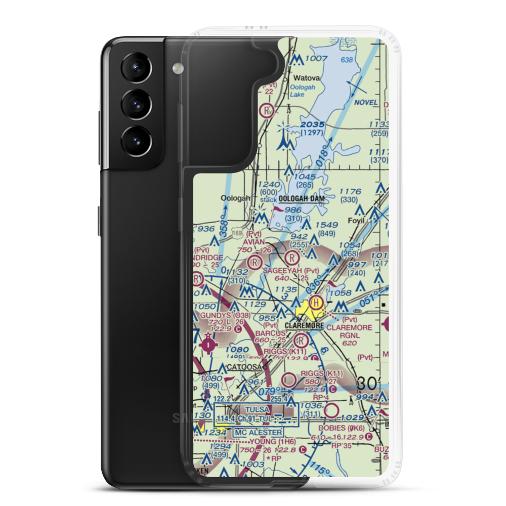 Sageeyah Airfield (OK20) VFR Sectional Samsung Case Samsung Galaxy S21 Plus model shown