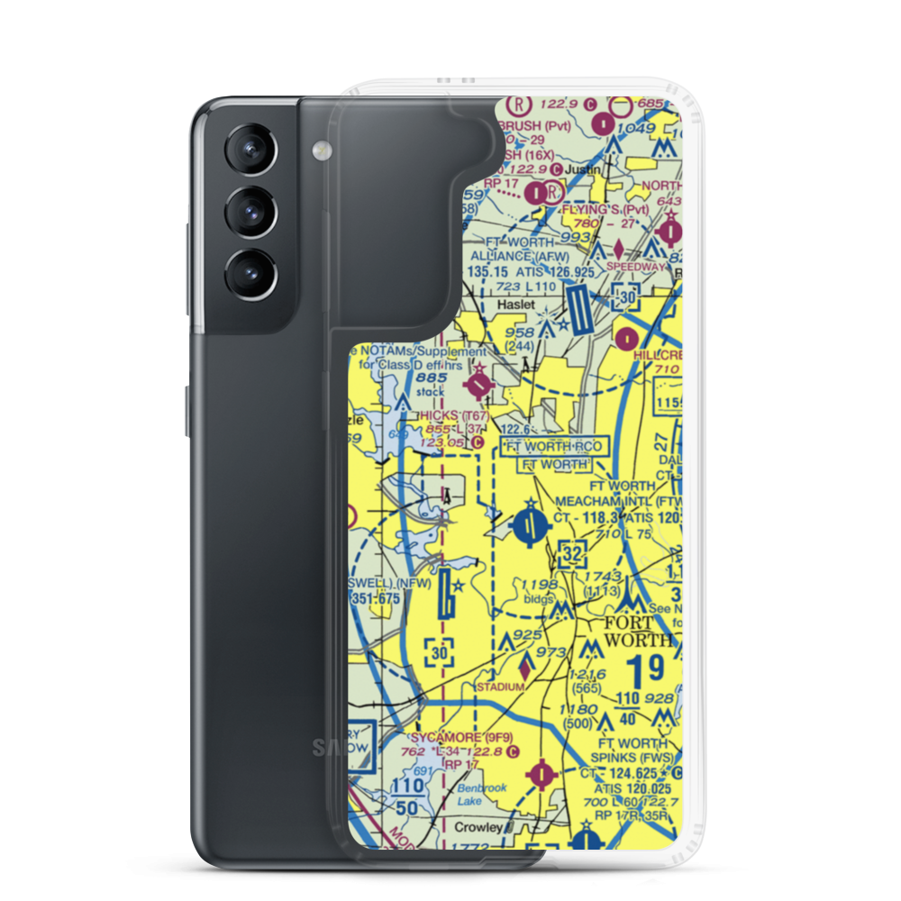 Saginaw Airport (F04) VFR Sectional Samsung Case Samsung Galaxy S21 model shown