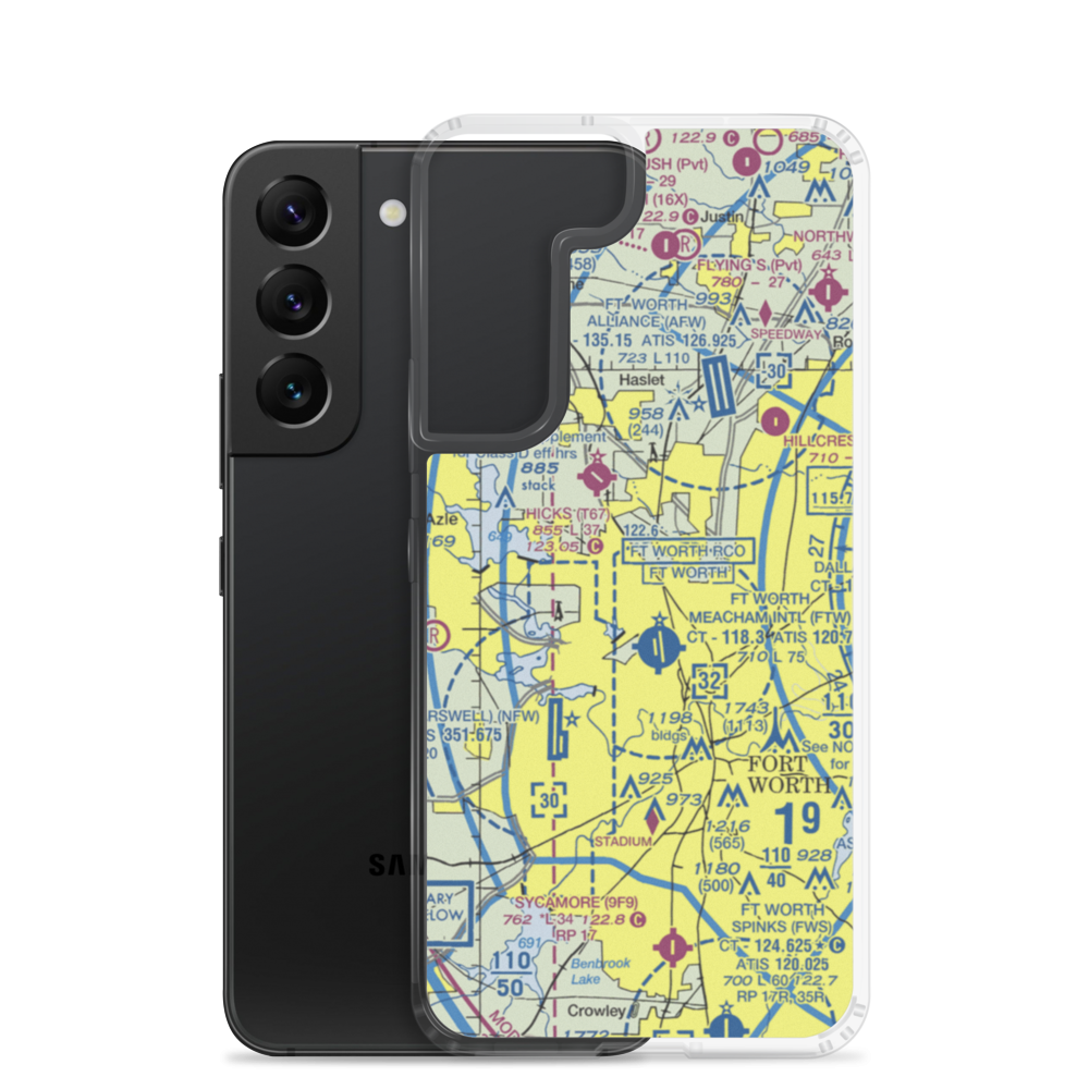 Saginaw Airport (F04) VFR Sectional Samsung Case Samsung Galaxy S22 model shown