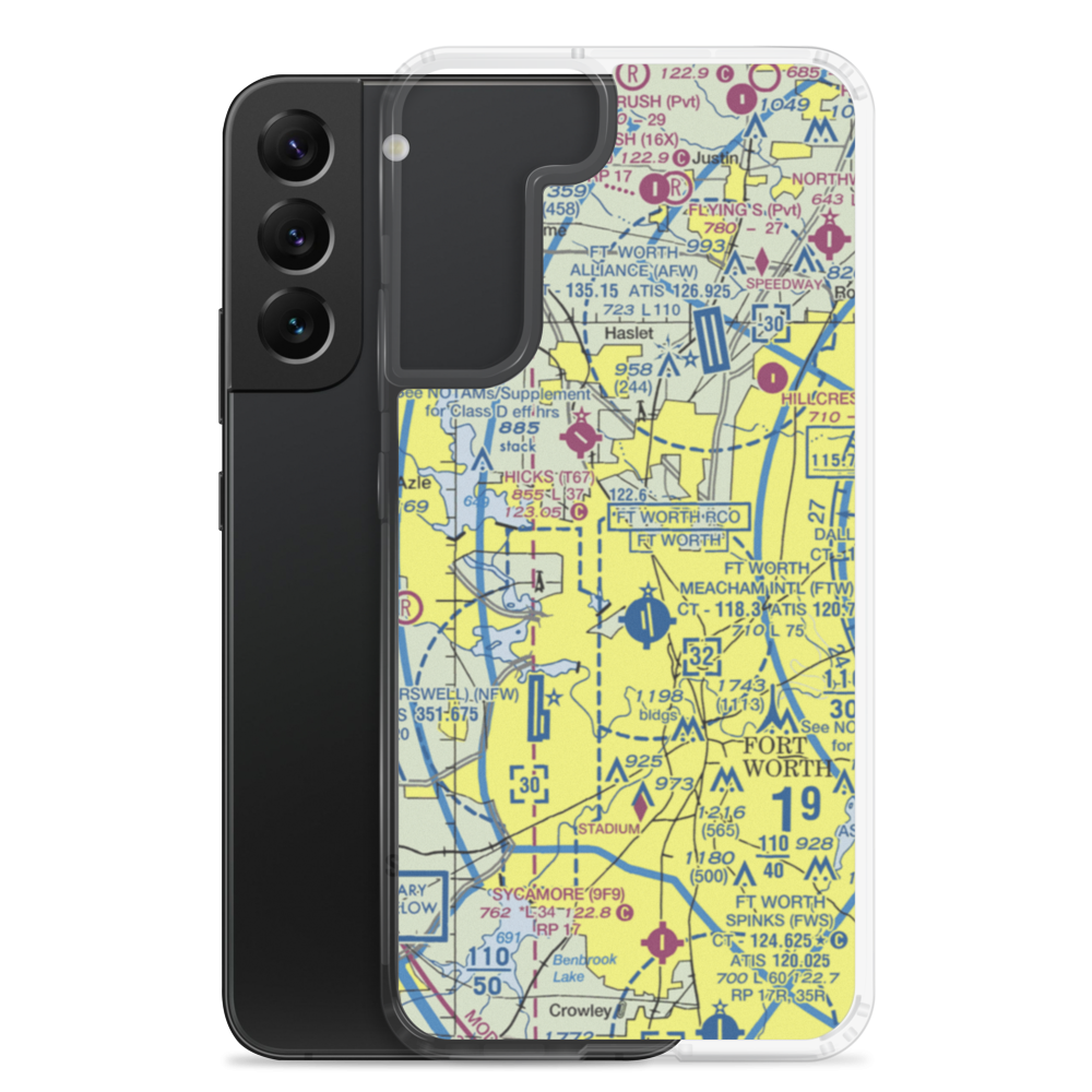 Saginaw Airport (F04) VFR Sectional Samsung Case Samsung Galaxy S22 Plus model shown