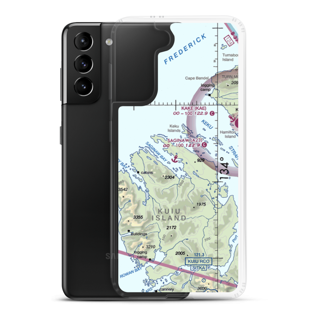 Saginaw Seaplane Base (A23) VFR Sectional Samsung Case Samsung Galaxy S21 Plus model shown