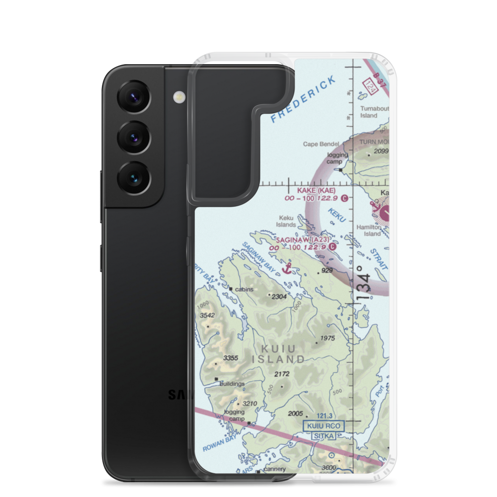 Saginaw Seaplane Base (A23) VFR Sectional Samsung Case Samsung Galaxy S22 model shown