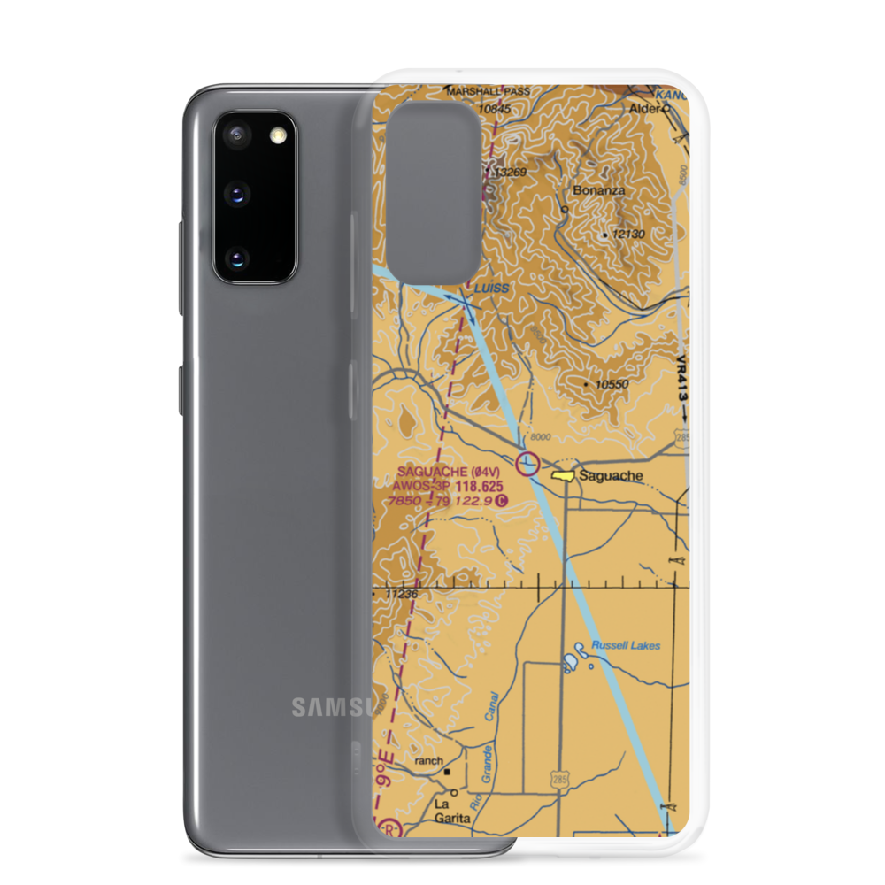 Saguache Municipal Airport (04V) VFR Sectional Samsung Case Samsung Galaxy S20 model shown