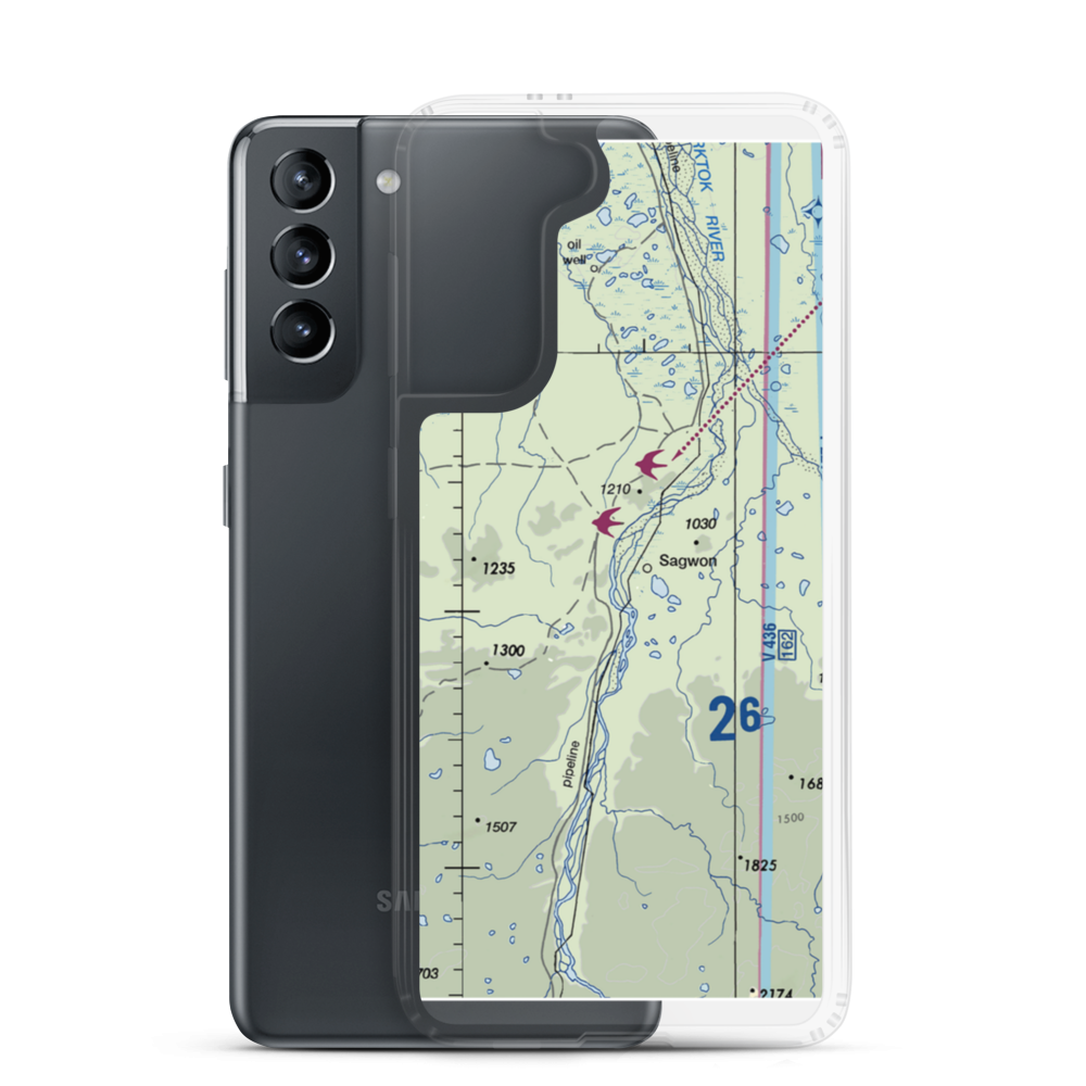 Sagwon Airport (SAG) VFR Sectional Samsung Case Samsung Galaxy S21 model shown