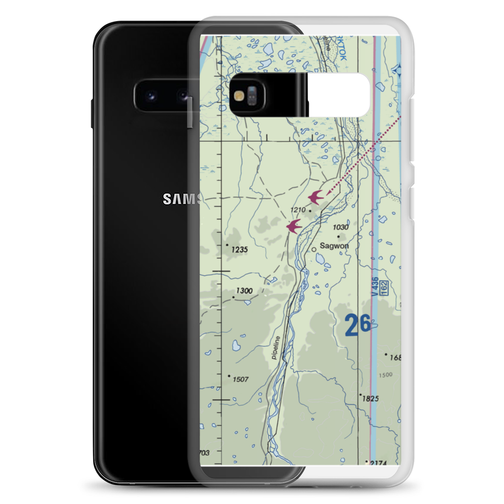 Sagwon Airport (SAG) VFR Sectional Samsung Case Samsung Galaxy S10+ model shown