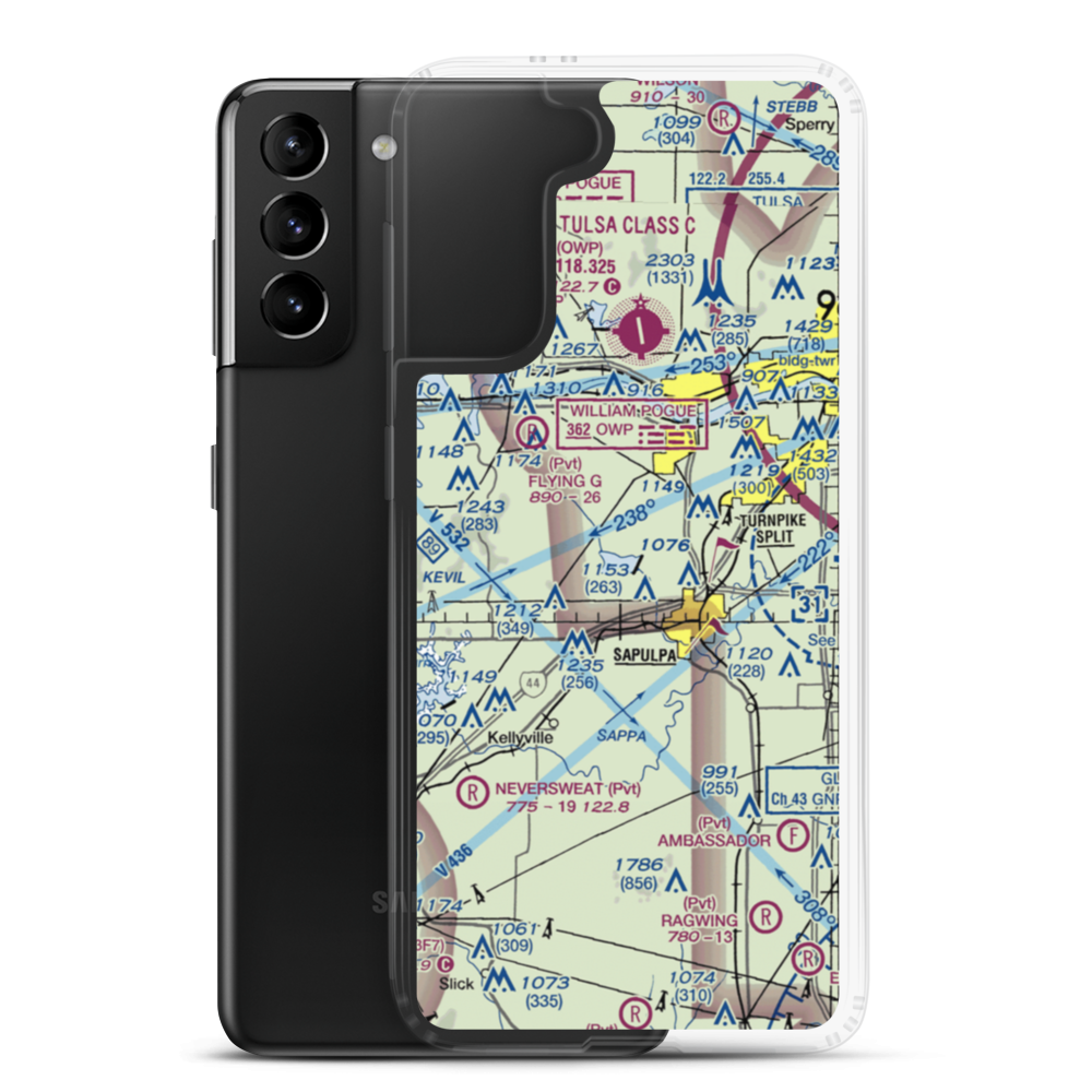 Sahoma Lake Airport (03OK) VFR Sectional Samsung Case Samsung Galaxy S21 Plus model shown