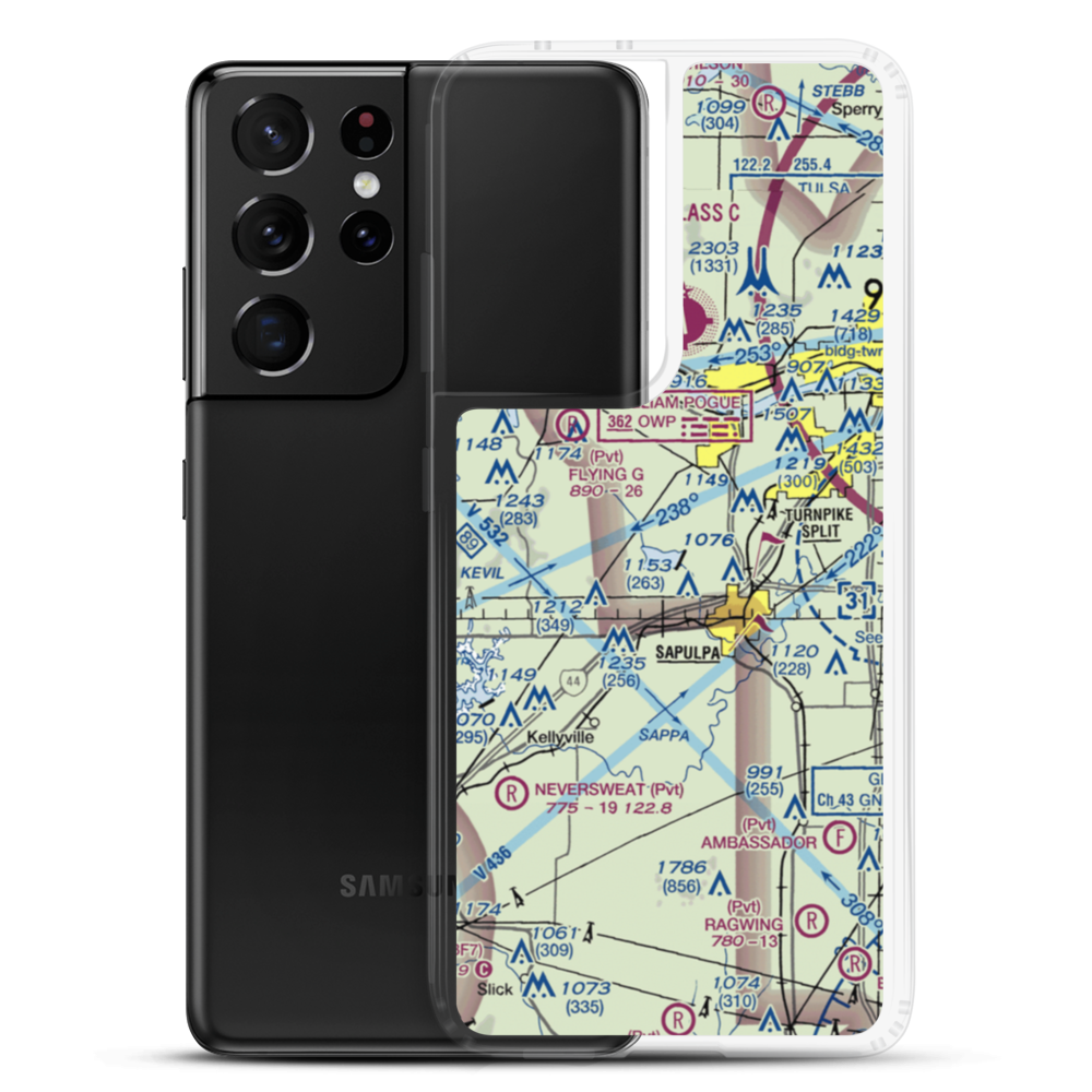 Sahoma Lake Airport (03OK) VFR Sectional Samsung Case Samsung Galaxy S21 Ultra model shown