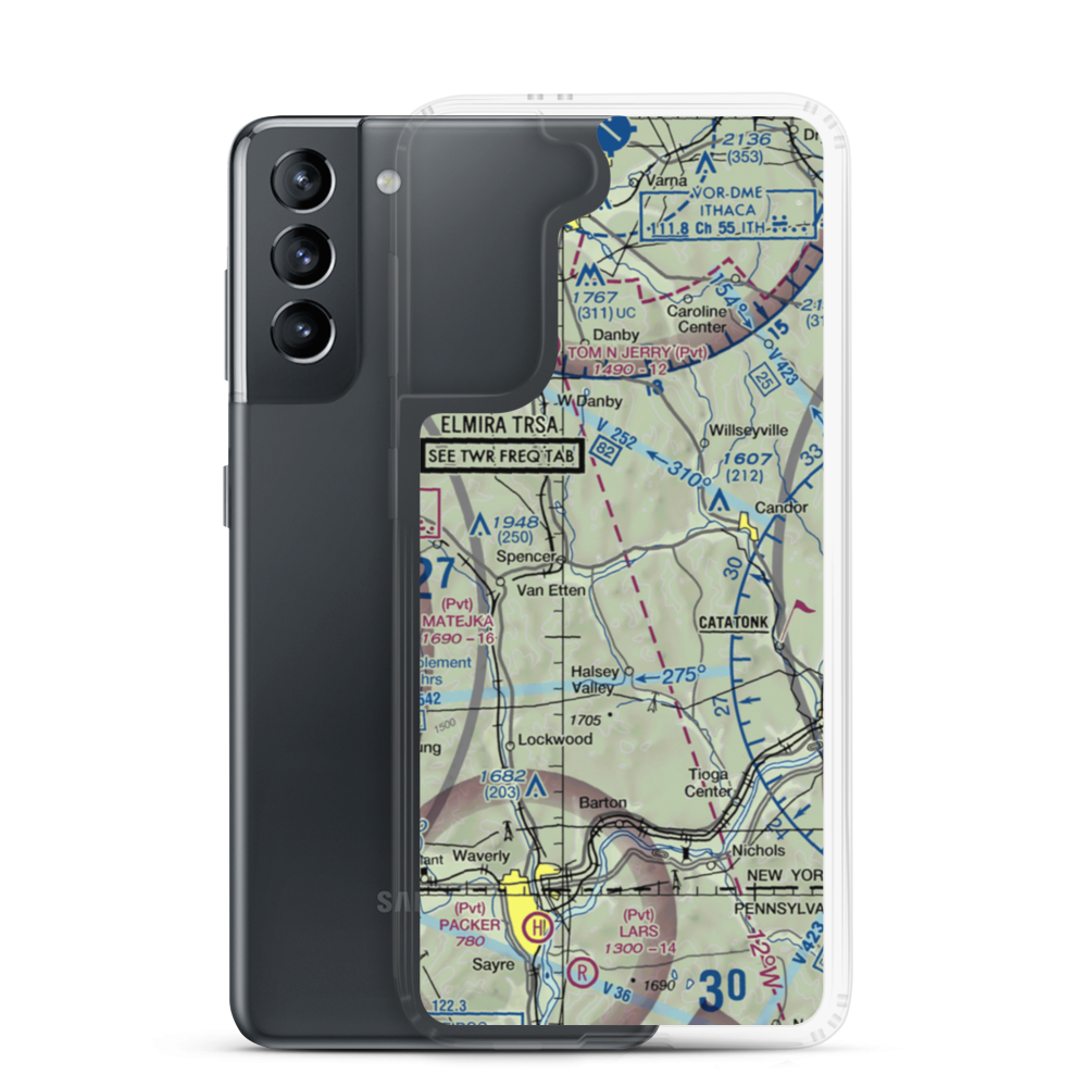 Saikkonen Airport (11NY) VFR Sectional Samsung Case Samsung Galaxy S21 model shown