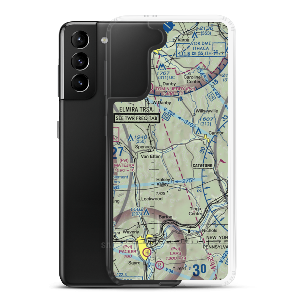 Saikkonen Airport (11NY) VFR Sectional Samsung Case Samsung Galaxy S21 Plus model shown