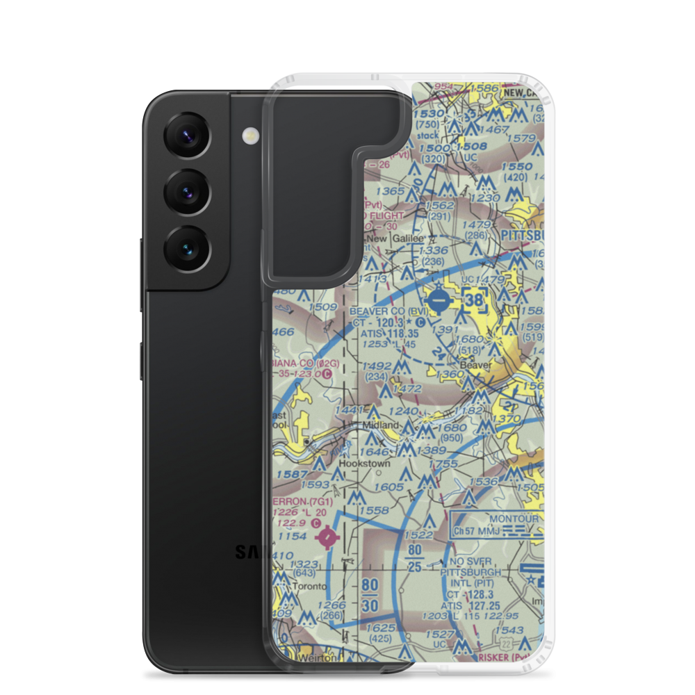 Sainovich Airport (PN43) VFR Sectional Samsung Case Samsung Galaxy S22 model shown