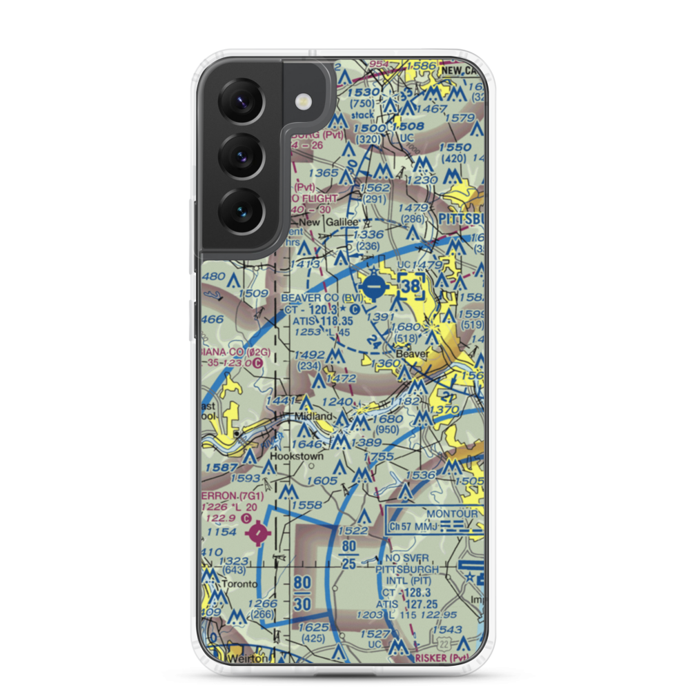 Sainovich Airport (PN43) VFR Sectional Samsung Case Samsung Galaxy S22 Plus model shown