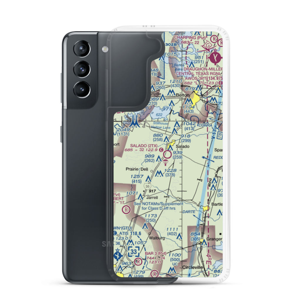 Salado Airport (2TX) VFR Sectional Samsung Case Samsung Galaxy S21 model shown