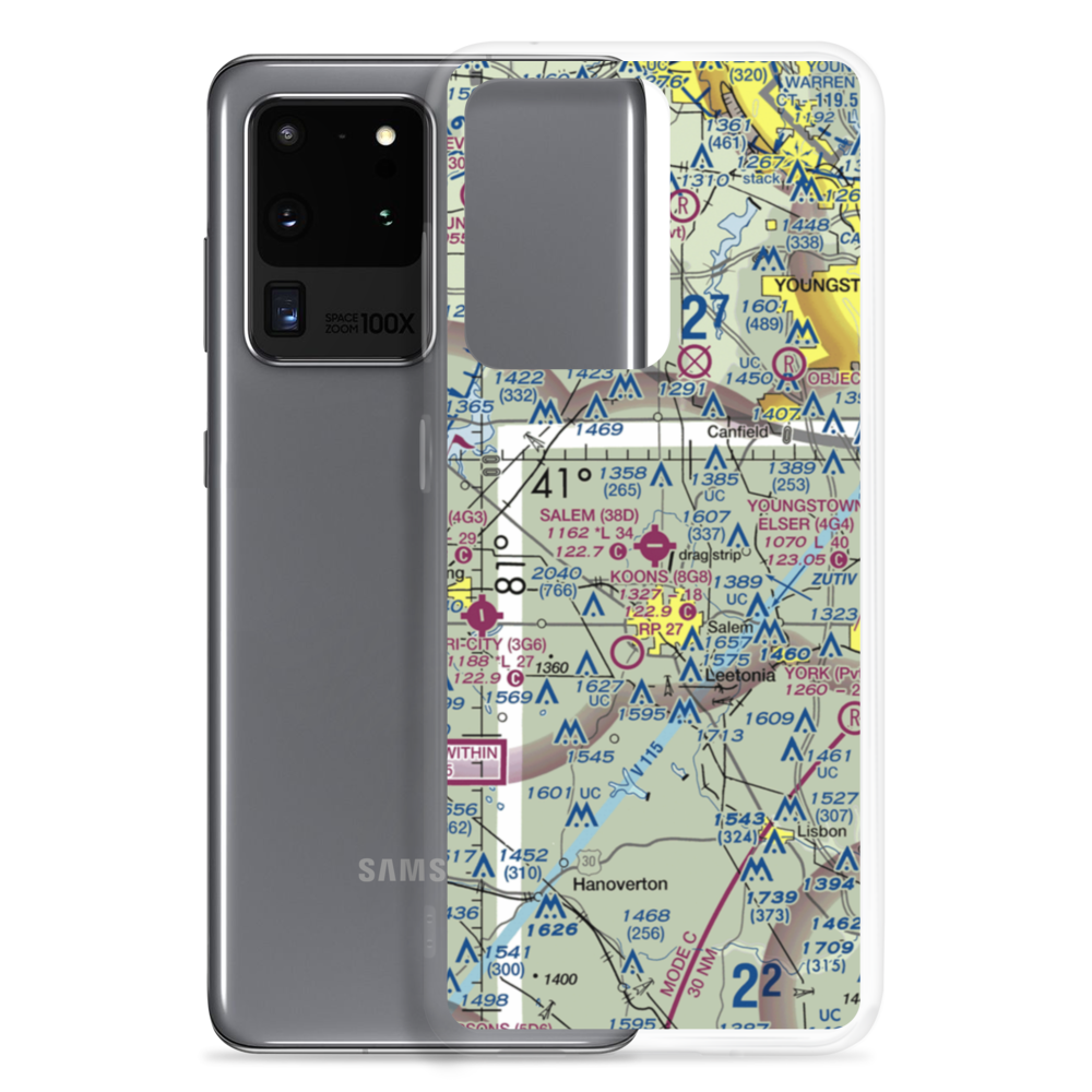 Salem Airpark Inc Airport (38D) VFR Sectional Samsung Case Samsung Galaxy S20 Ultra model shown