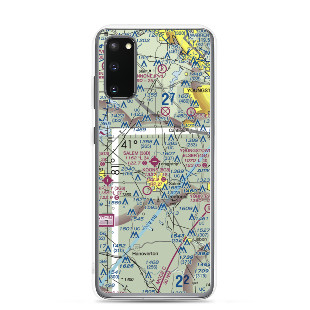Salem Airpark Inc Airport (38D) VFR Sectional Samsung Case Samsung Galaxy S20 model shown
