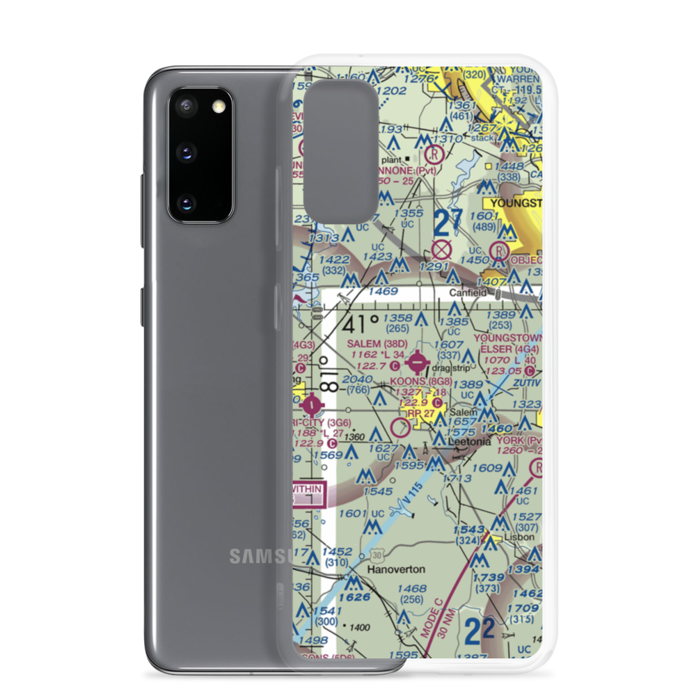 Salem Airpark Inc Airport (38D) VFR Sectional Samsung Case Samsung Galaxy S20 model shown
