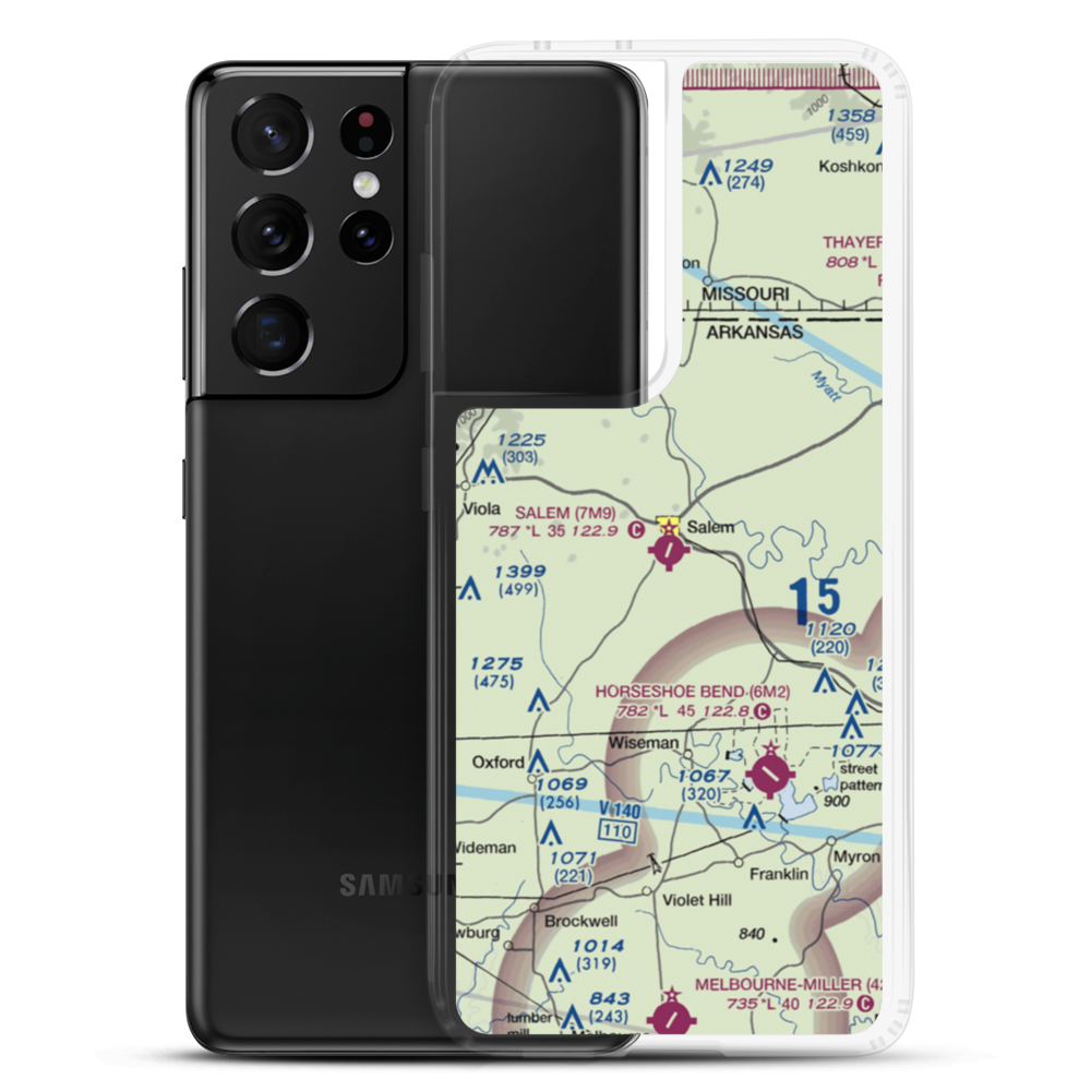 Salem Airport (7M9) VFR Sectional Samsung Case Samsung Galaxy S21 Ultra model shown