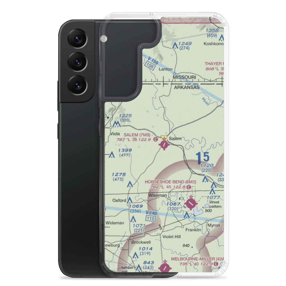 Salem Airport (7M9) VFR Sectional Samsung Case Samsung Galaxy S22 Plus model shown
