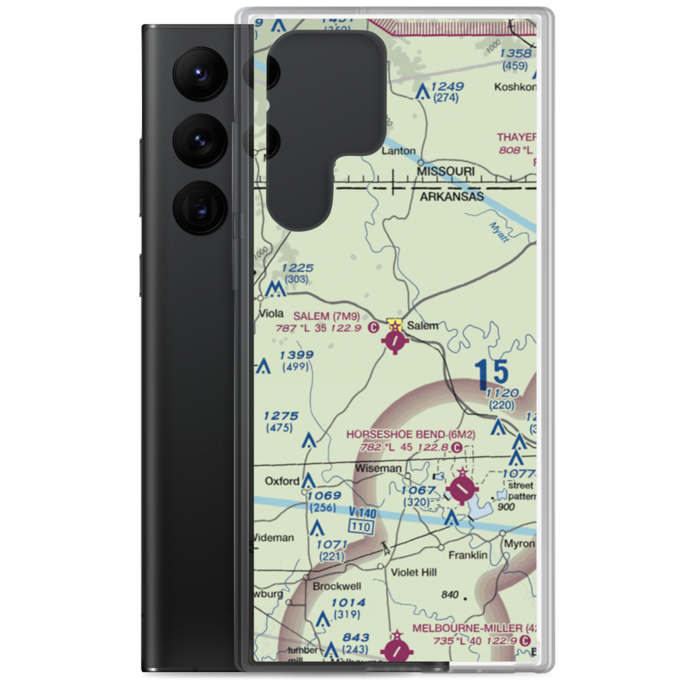 Salem Airport (7M9) VFR Sectional Samsung Case Samsung Galaxy S22 Ultra model shown