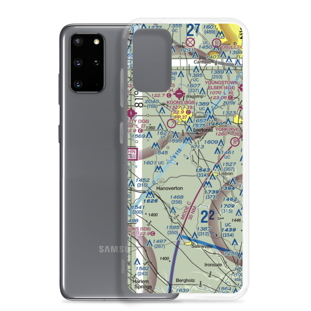 Salem Lakefront Airport (OH27) VFR Sectional Samsung Case Samsung Galaxy S20 Plus model shown
