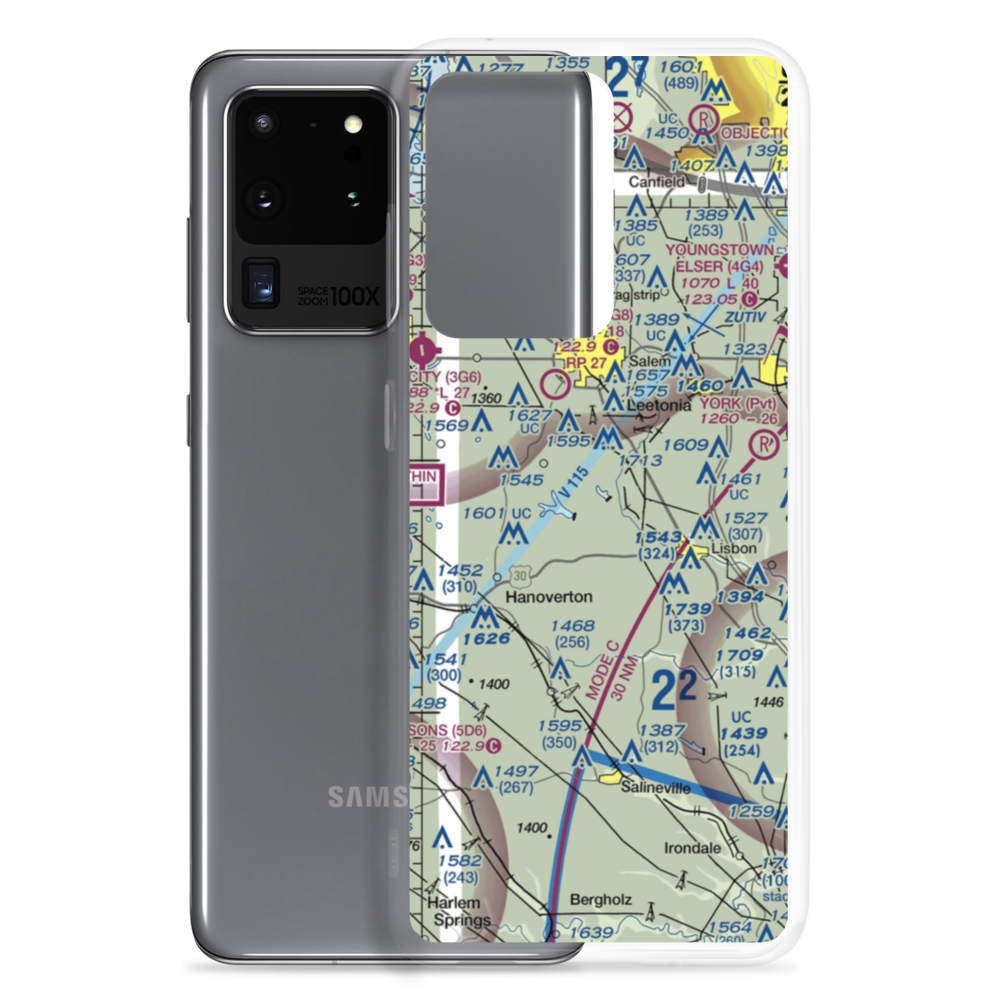Salem Lakefront Airport (OH27) VFR Sectional Samsung Case Samsung Galaxy S20 Ultra model shown