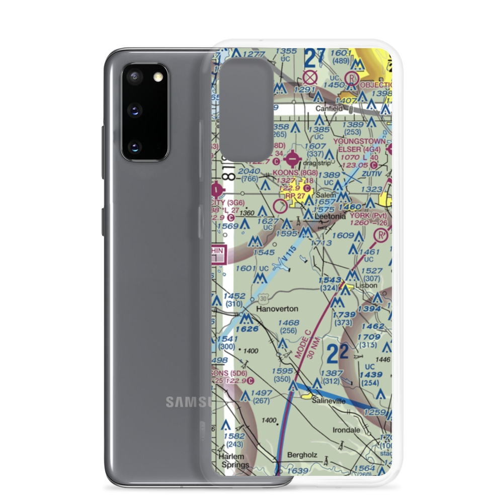 Salem Lakefront Airport (OH27) VFR Sectional Samsung Case Samsung Galaxy S20 model shown
