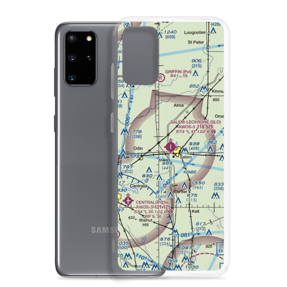 Salem Leckrone Airport (SLO) VFR Sectional Samsung Case Samsung Galaxy S20 Plus model shown