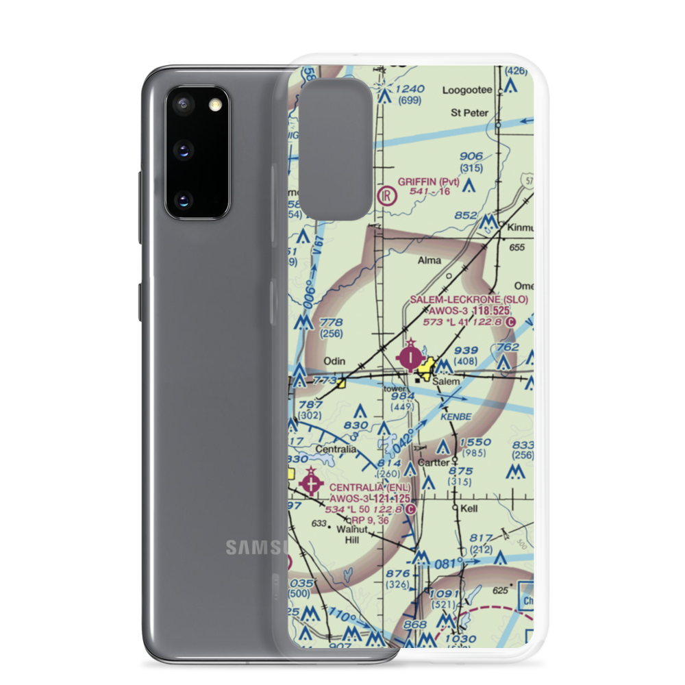Salem Leckrone Airport (SLO) VFR Sectional Samsung Case Samsung Galaxy S20 model shown