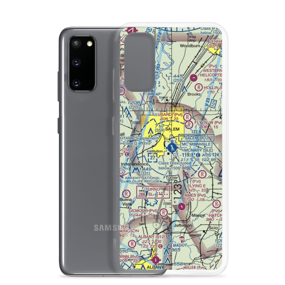 Salem Municipal Airport/McNary Field (SLE) VFR Sectional Samsung Case Samsung Galaxy S20 model shown