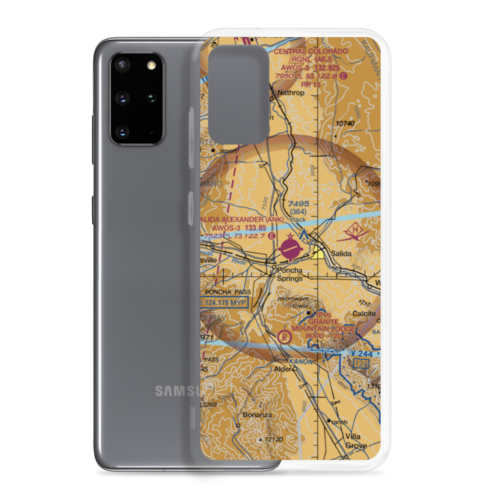 Salida Airport Harriett Alexander Field (ANK) VFR Sectional Samsung Case Samsung Galaxy S20 Plus model shown