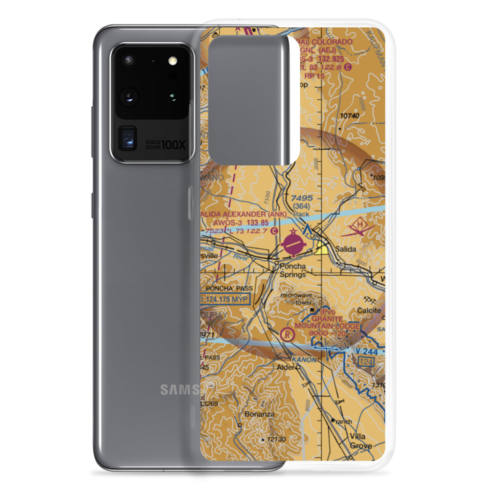 Salida Airport Harriett Alexander Field (ANK) VFR Sectional Samsung Case Samsung Galaxy S20 Ultra model shown