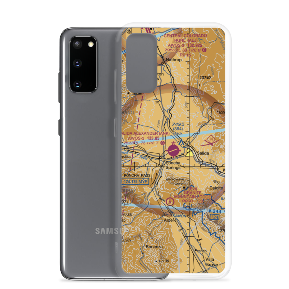 Salida Airport Harriett Alexander Field (ANK) VFR Sectional Samsung Case Samsung Galaxy S20 model shown