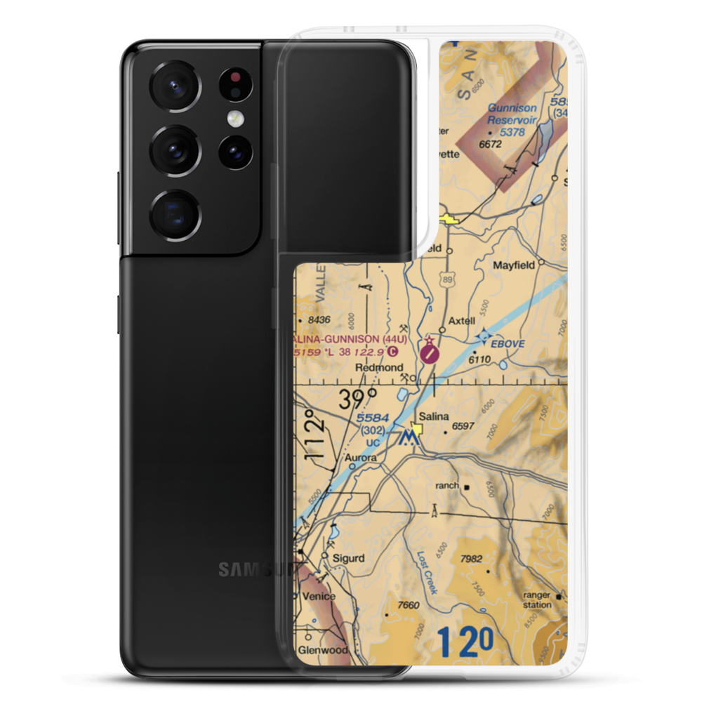 Salina Gunnison Airport (44U) VFR Sectional Samsung Case Samsung Galaxy S21 Ultra model shown